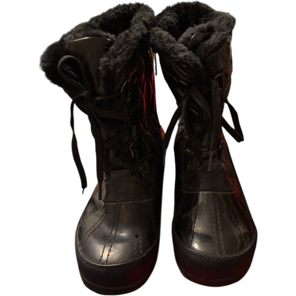 🌺TOTES BLACK RUBBER FUR LINING WINTER BOOT